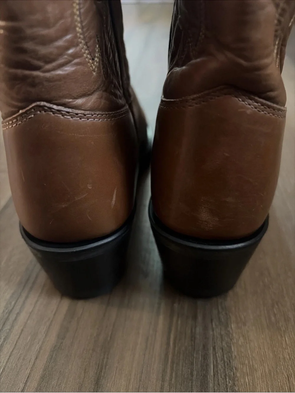 Unisex Old West Kids Tan Leather Cowboy Boots CCY8129G Western Pointed Toe 3.5 D